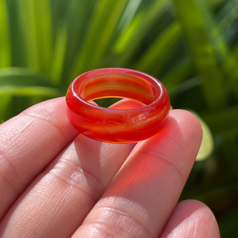 SIZE 9.5 banded red‎ carnelian band ring 0312